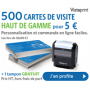 5 € pour 500 cartes de visite et 1 tampon gratuit chez Vistaprint